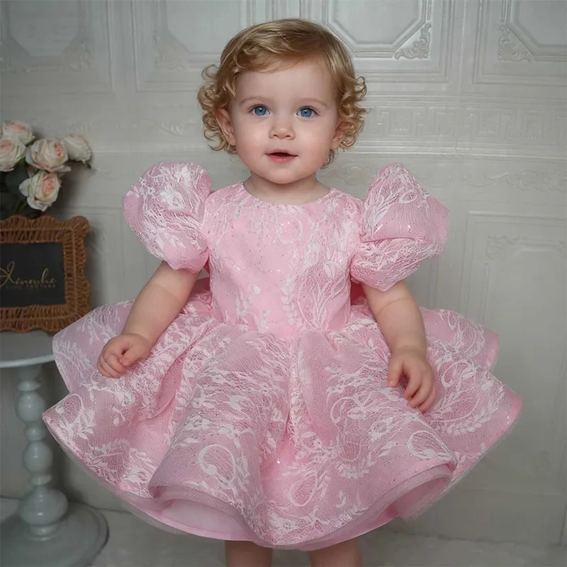 Elegant Pink Glitter Lace Todd - đánh giá và giá Toddler Girl Tulle Party Dress