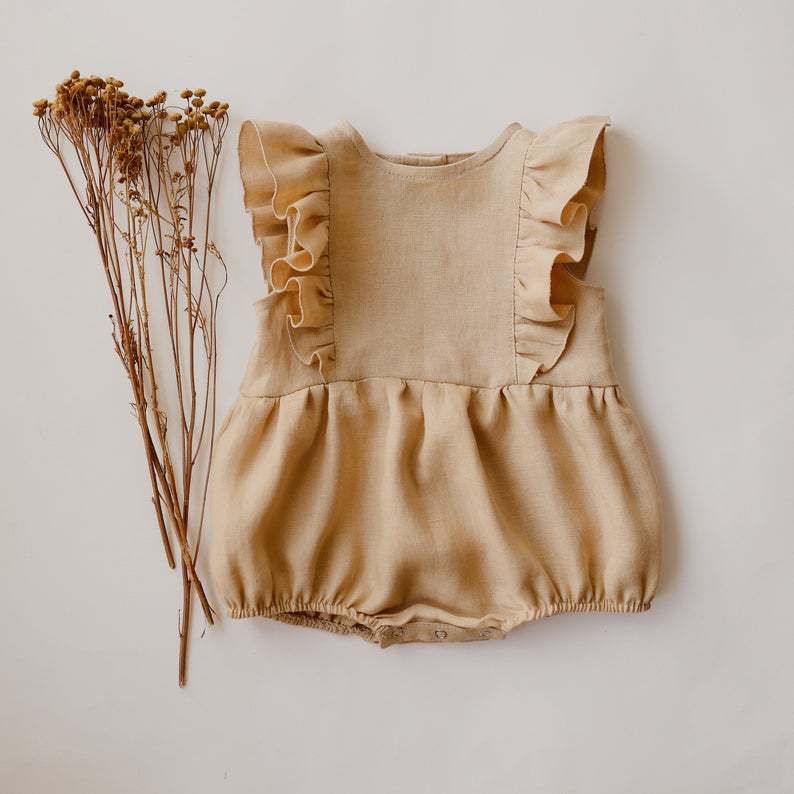 Mùa Hè Sơ Sinh Trẻ Sơ Sinh Bé  - đánh giá và giá Baby Summer Linen Sleeveless Jumpsuit