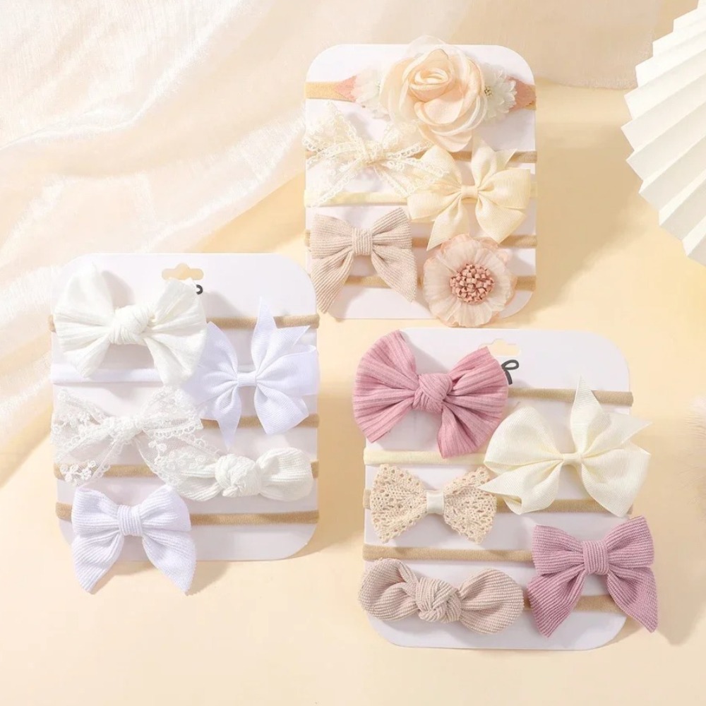 5Pcs Baby Flower Lace Bow Head - đánh giá và giá Baby Gear