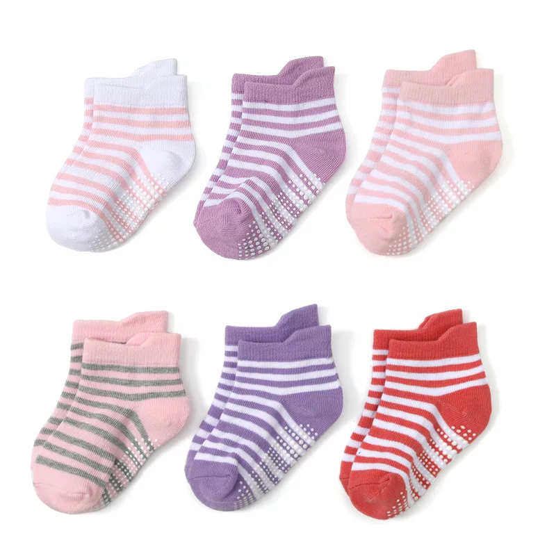 6-Pack Baby Floor Socks  Strip - đánh giá và giá Unisex Baby Socks Non Slip